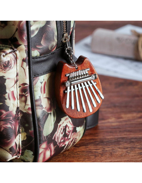 Mini Kalimba de Pulgar MIFOGE 8 Teclas Madera con Lanyard