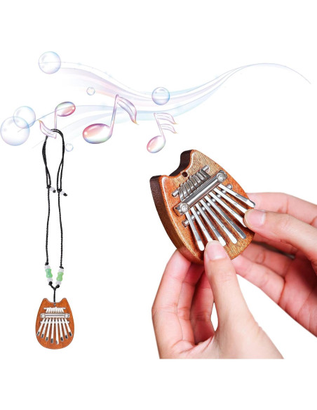 Mini Kalimba de Pulgar MIFOGE 8 Teclas Madera con Lanyard