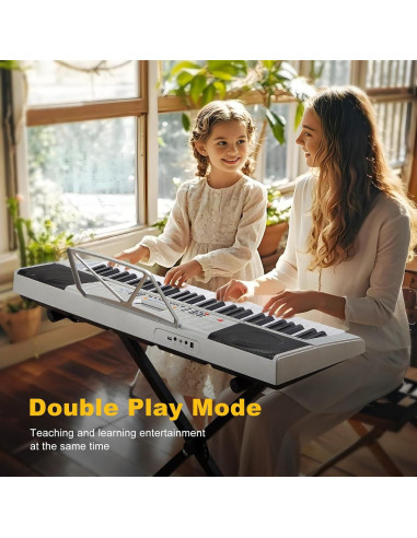 Teclado de Piano Eléctrico MUSTAR MEKS-400 61 Teclas Iluminadas