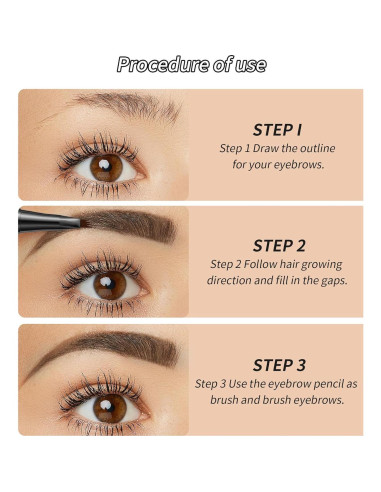 Lápiz de Cejas 4 Puntas Yulinlon Marrón Claro 12.7cm