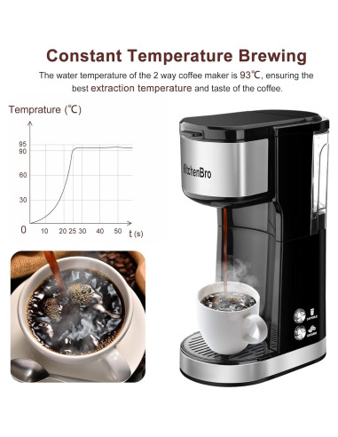 Cafetera KitchenBro CM-100 2 en 1 para K Cup y café molido