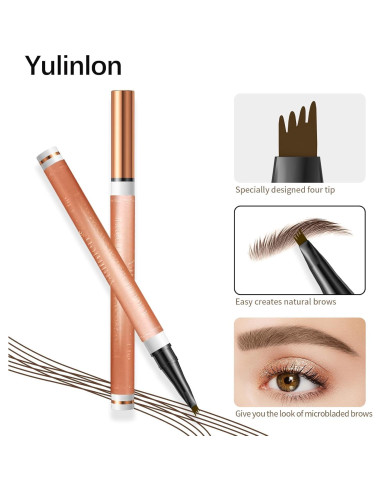 Lápiz de Cejas 4 Puntas Yulinlon Marrón Claro 12.7cm