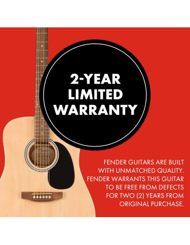 Guitarra Acústica Dreadnought Fender FA-25 Natural para Principiantes