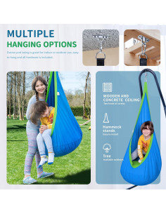 Silla Columpio Sensorial OUTREE para Niños, Algodón, Azul 2