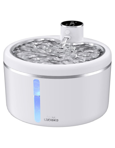 Fuente de Agua Inalámbrica LABEKA para Gatos 3L con Acero Inoxidable