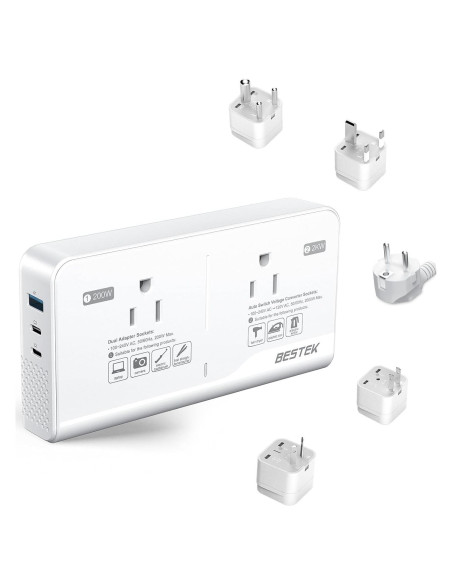 Convertidor de Voltaje 220V a 110V BESTEK 2000W con USB