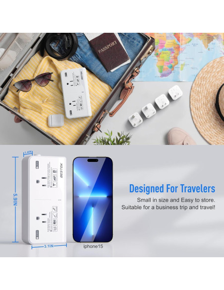 Convertidor de Voltaje 220V a 110V BESTEK 2000W con USB