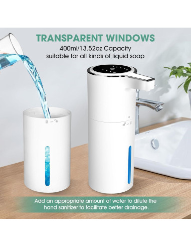 Dispensador de Jabón Espumoso Automático VZZNN 400ml Blanco 2 Paquete