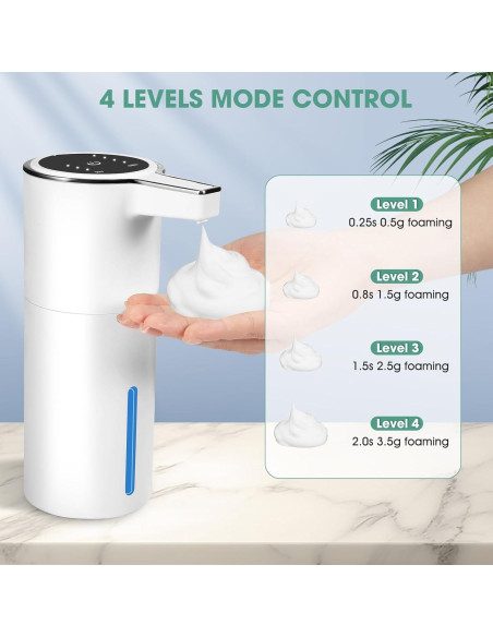 Dispensador de Jabón Espumoso Automático VZZNN 400ml Blanco 2 Paquete