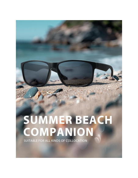 Gafas de sol polarizadas Reglaaly UV400 para hombres negras Gafas de sol polarizadas Reglaaly UV400 para hombres negras