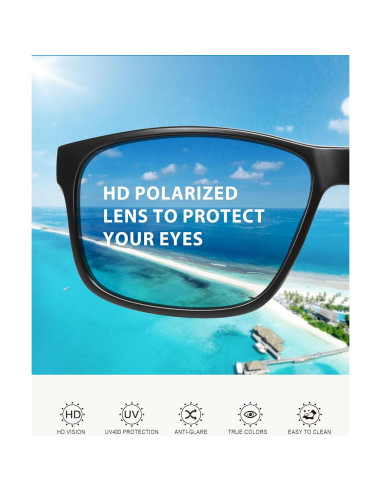 Gafas de sol polarizadas Reglaaly UV400 para hombres negras