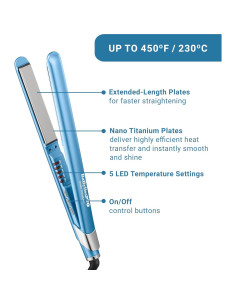 Plancha de Pelo BaBylissPRO Ultra Lisa 1" Nano Titanio 2