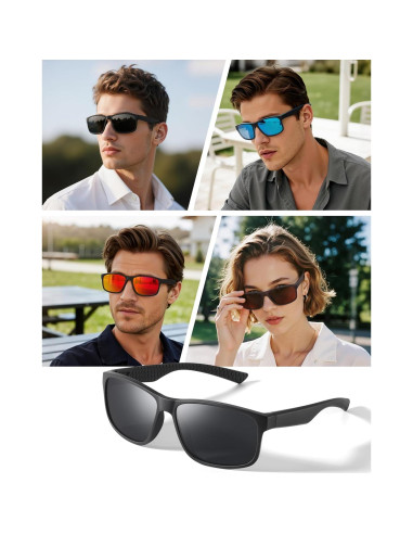 Gafas de sol polarizadas Reglaaly UV400 para hombres negras