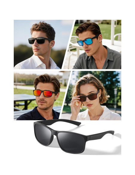 Gafas de sol polarizadas Reglaaly UV400 para hombres negras Gafas de sol polarizadas Reglaaly UV400 para hombres negras
