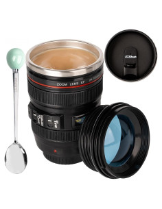 Taza de Café AMZHUB en Forma de Lente de Cámara 400 ml