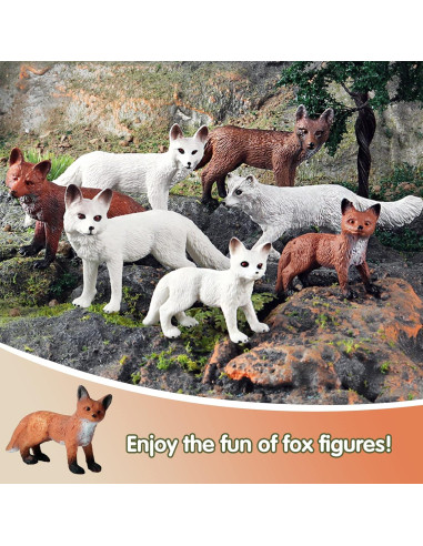 Set de Figuras de Zorro RCOMG - 7 Piezas Realistas para Niños