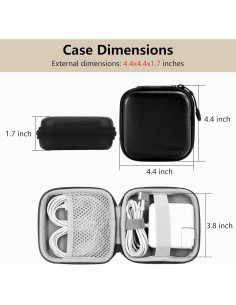 Funda de Cargador Linpr para Macbook - Estuche Organizador Negro M 2