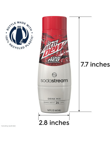 Mezcla de Bebida SodaStream Mtn Dew Code Red 440ml - Paquete de 4