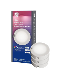 Luces Puck Inteligentes GE Cync Reveal HD+ 3" RGB (Paquete de 3)