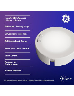 Luces Puck Inteligentes GE Cync Reveal HD+ 3" RGB (Paquete de 3) 2