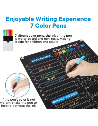 Paquete de 2 Tableros Magnéticos de Acrílico Negro 36.83x26.99cm