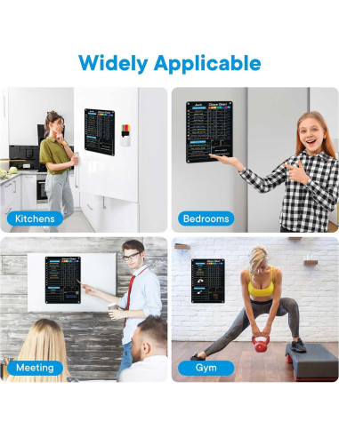 Paquete de 2 Tableros Magnéticos de Acrílico Negro 36.83x26.99cm