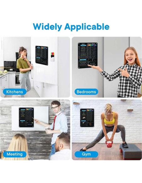 Paquete de 2 Tableros Magnéticos de Acrílico Negro 36.83x26.99cm