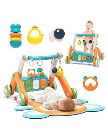 Gimnasio 2 en 1 para Bebés con Andador y Piano Multifuncional