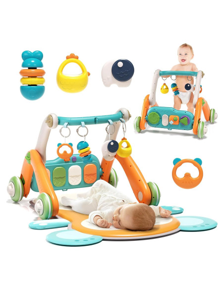 Gimnasio 2 en 1 para Bebés con Andador y Piano Multifuncional Gimnasio 2 en 1 para Bebés con Andador y Piano Multifuncional