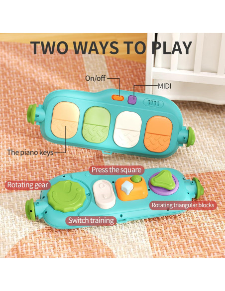 Gimnasio 2 en 1 para Bebés con Andador y Piano Multifuncional Gimnasio 2 en 1 para Bebés con Andador y Piano Multifuncional