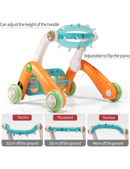 Gimnasio 2 en 1 para Bebés con Andador y Piano Multifuncional Gimnasio 2 en 1 para Bebés con Andador y Piano Multifuncional