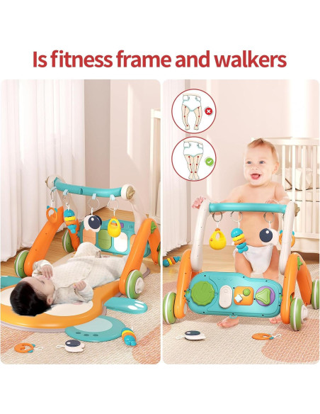 Gimnasio 2 en 1 para Bebés con Andador y Piano Multifuncional Gimnasio 2 en 1 para Bebés con Andador y Piano Multifuncional