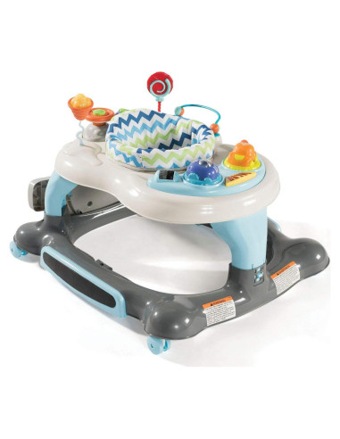 Andador 3 en 1 Storkcraft Azul/Gris con Tabla de Salto y Bandeja