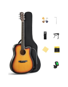 Guitarra Acústica Eléctrica Donner 41" Sunburst Kit Principiantes