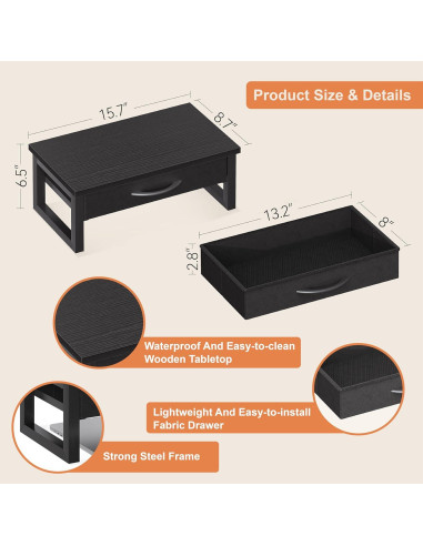 Soporte para Monitor HEWORLIF con Cajón de Almacenamiento 39.9x22.1cm