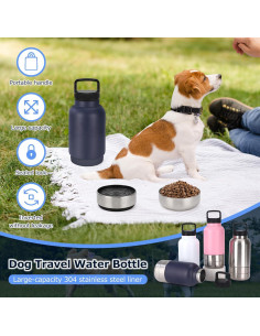 Botella de Agua para Perros Rosvola 32Oz Aislada Azul 2