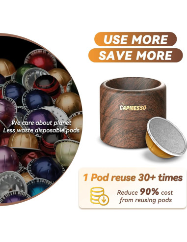 Kit de Recarga Reutilizable de Cápsulas Nespresso Vertuo - 100 Tapas