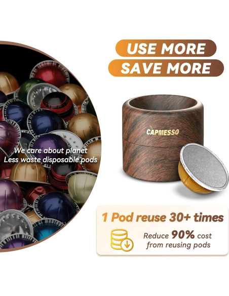 Kit de Recarga Reutilizable de Cápsulas Nespresso Vertuo - 100 Tapas Kit de Recarga Reutilizable de Cápsulas Nespresso Vertuo - 100 Tapas