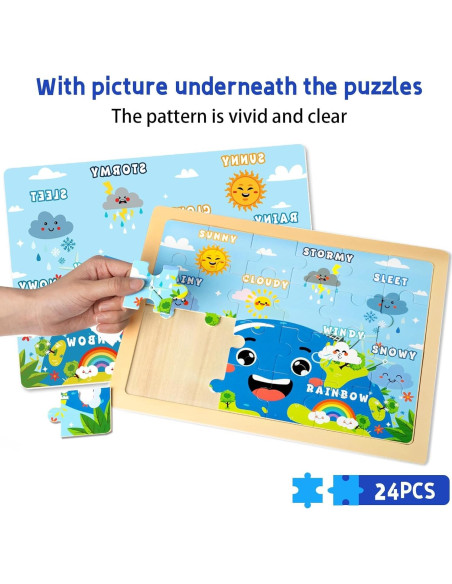 Set de Rompecabezas de Madera EggSun 6 Paquetes Educativos