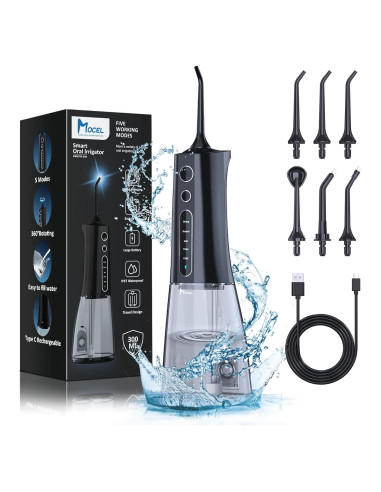 Irrigador Oral Inalámbrico MOCEL 300ML 5 Modos Pantalla LED