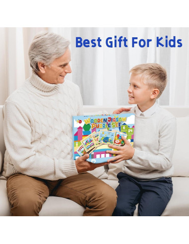 Set de Rompecabezas de Madera EggSun 6 Paquetes Educativos