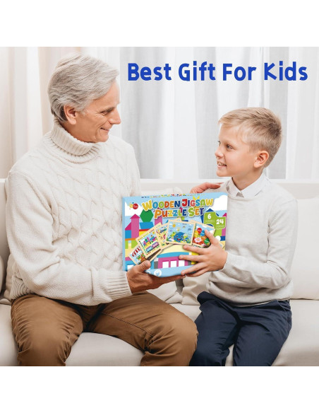 Set de Rompecabezas de Madera EggSun 6 Paquetes Educativos