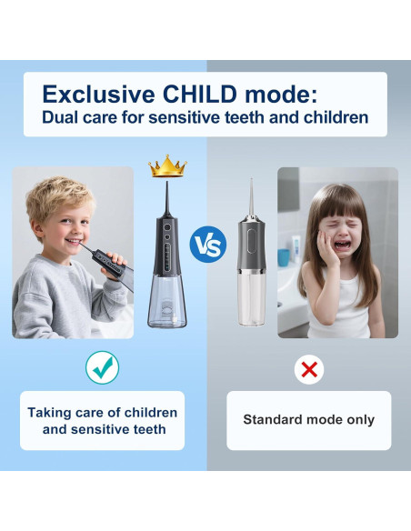 Irrigador Oral Inalámbrico MOCEL 300ML 5 Modos Pantalla LED