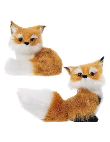 Adornos de Zorro de Peluche Sosation - 2 Piezas Marrón