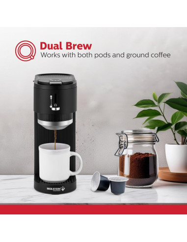 Cafetera de Una Sola Taza Holstein Housewares 2-en-1 420ml