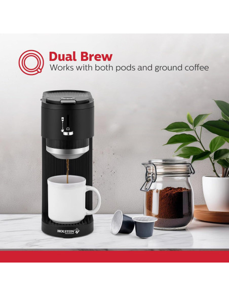Cafetera de Una Sola Taza Holstein Housewares 2-en-1 420ml