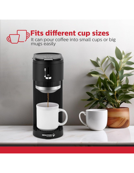 Cafetera de Una Sola Taza Holstein Housewares 2-en-1 420ml