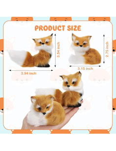 Adornos de Zorro de Peluche Sosation - 2 Piezas Marrón 2