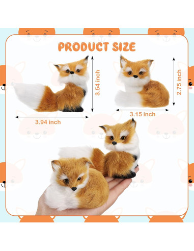 Adornos de Zorro de Peluche Sosation - 2 Piezas Marrón