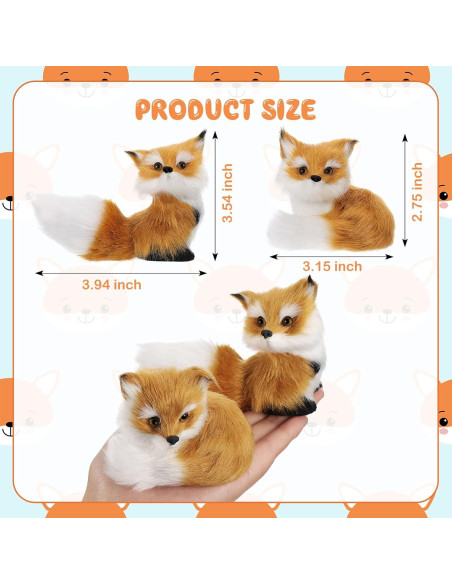 Adornos de Zorro de Peluche Sosation - 2 Piezas Marrón